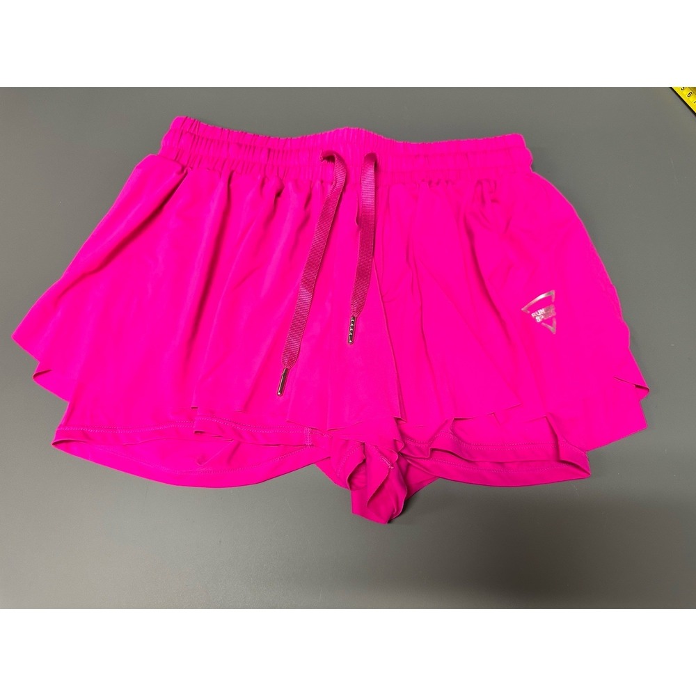 Running Sports Hot Pink 2-in-1 Flowy Butterfly Athletic Shorts - Women's Size M
